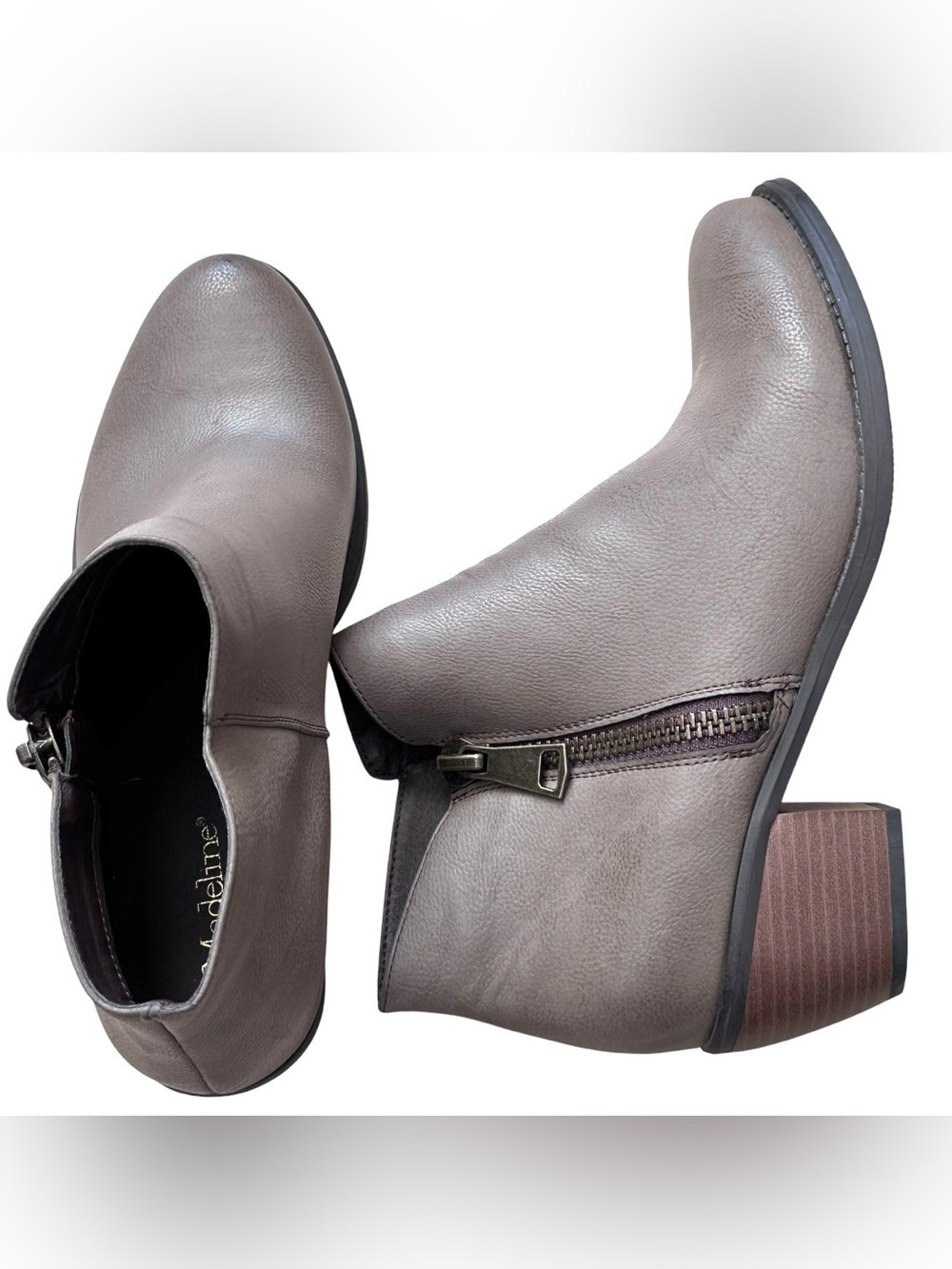 Madeline Darla Boots Women’s Size 8.5M Ankle Zipper Taupe Shoes